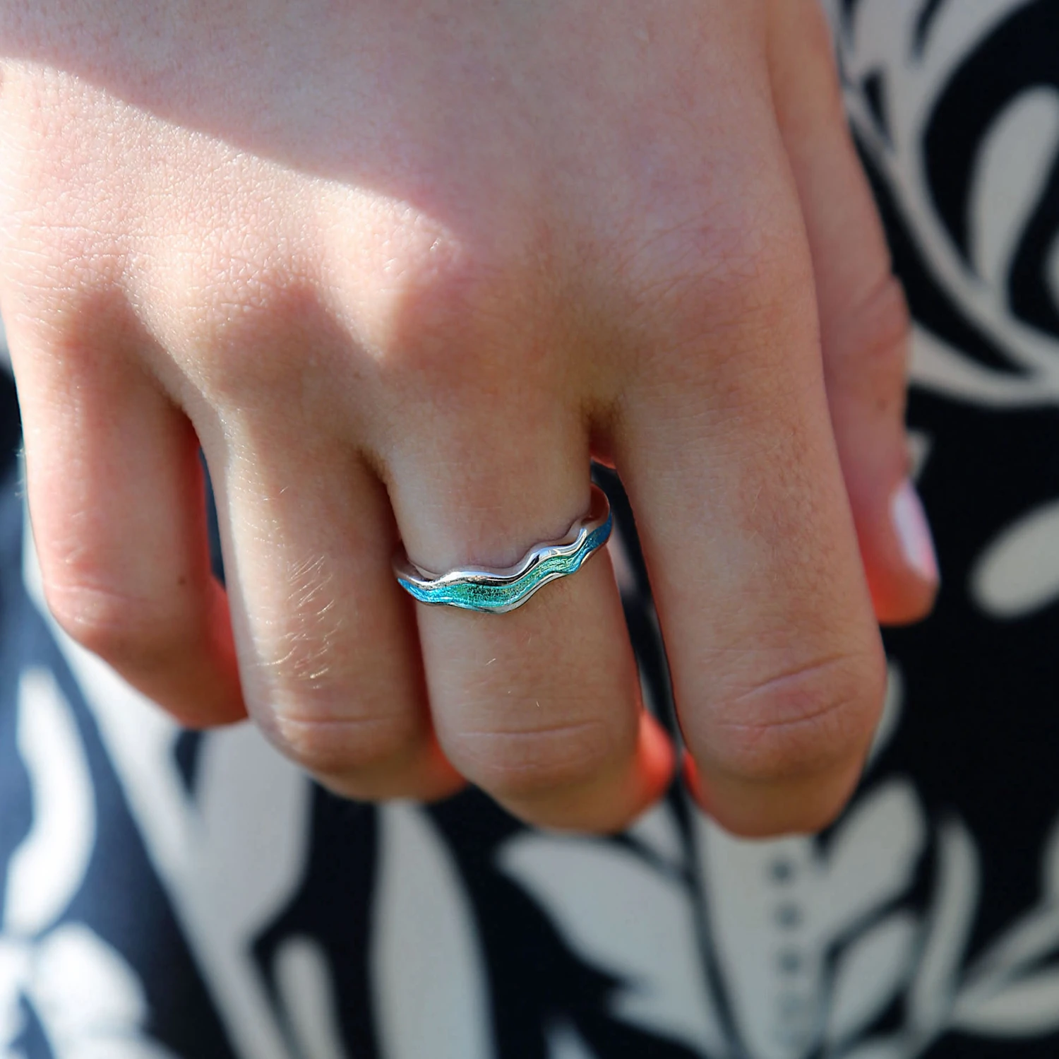 River Ripples Sterling Silver Ring In Shallows Enamel 3 River Ripples Sterling Silver Ring In Shallows Enamel