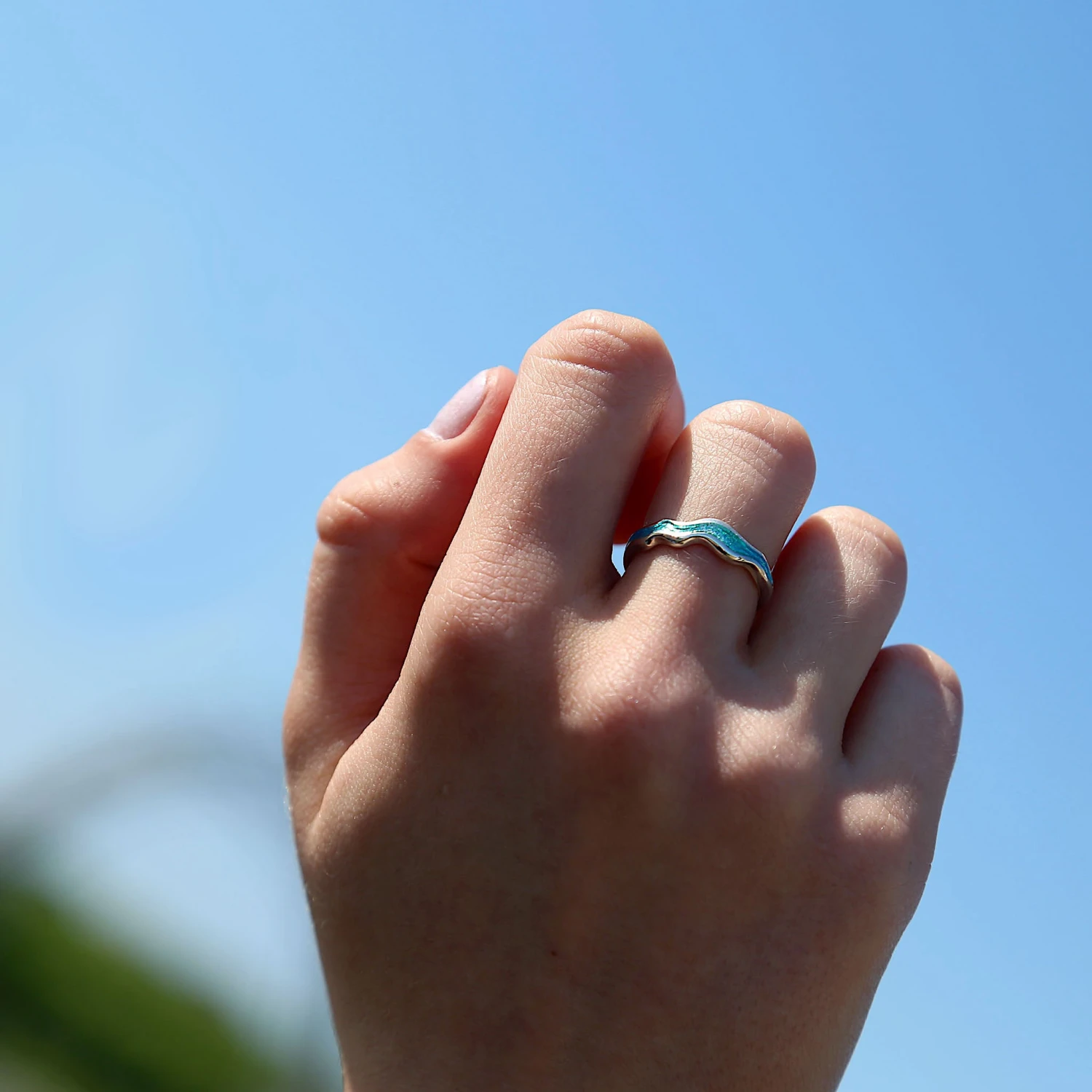River Ripples Sterling Silver Ring In Shallows Enamel 5 River Ripples Sterling Silver Ring In Shallows Enamel - Image 3
