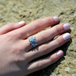 Moonlight Enamel Ring With Moonstone & CZ -Outlet Jewel Orix Store ERS149 Moonlightring2