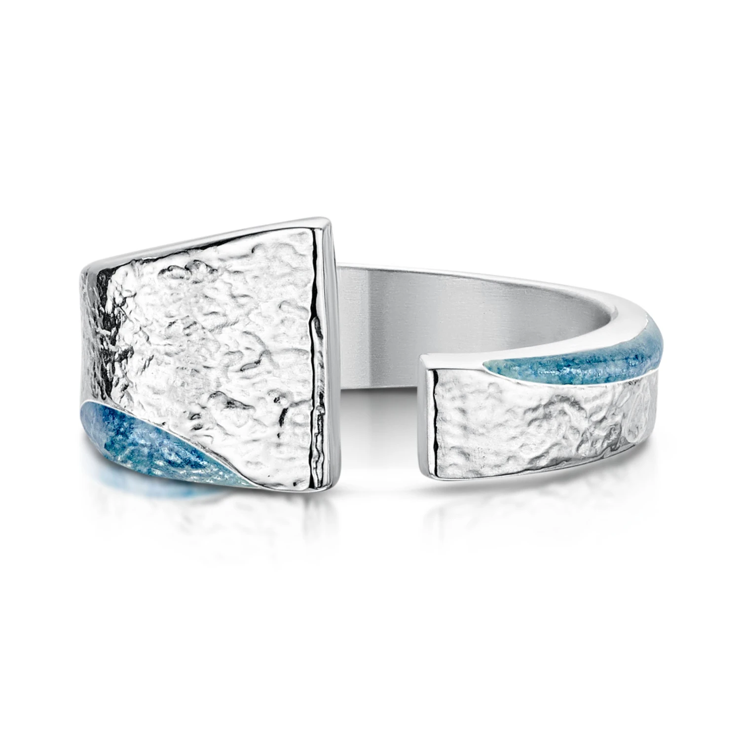 Standing Stones Open Enamel Ring In Sterling Silver 3 Standing Stones Open Enamel Ring In Sterling Silver