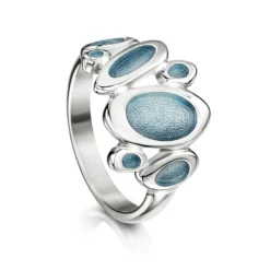 Shoreline Pebble Dress Ring In Blue Grey Enamel -Outlet Jewel Orix Store ERX168 BGREY upright