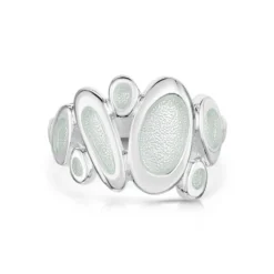 Shoreline Pebble Dress Ring In Crystal Enamel -Outlet Jewel Orix Store ERX168 CRYST face