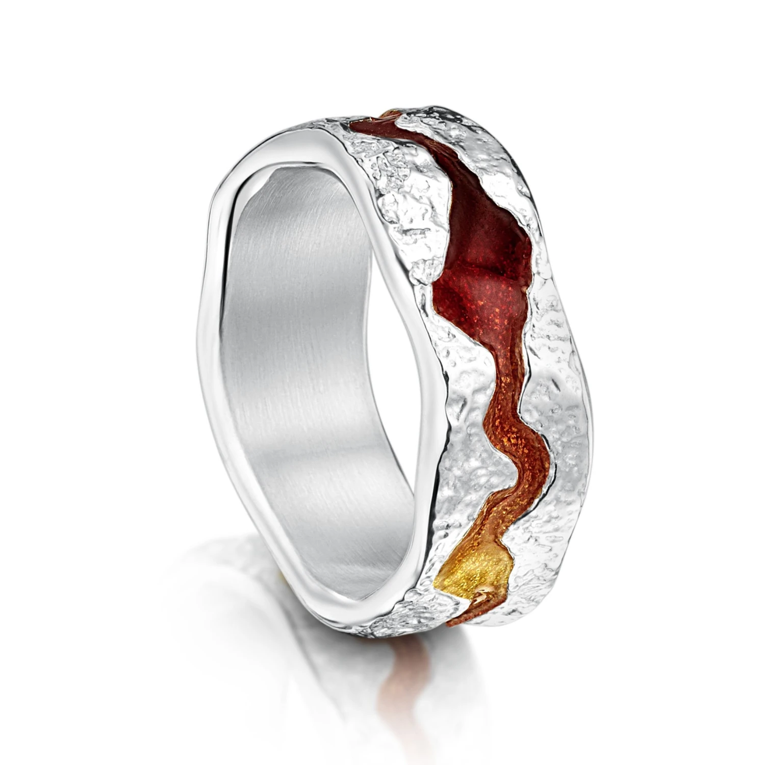Lava Stream Dress Ring In Fire Enamel 3 Lava Stream Dress Ring In Fire Enamel