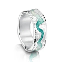 Lava Stream Dress Ring In Surf Enamel