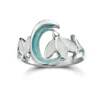 Snowdrop 2-flower Sterling Silver Ring In Leaf Enamel -Outlet Jewel Orix Store ERX226 LEAF face