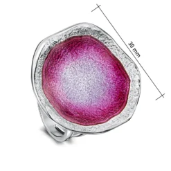 Lunar Bright Dress Ring In Hot Pink Enamel -Outlet Jewel Orix Store ERX249 HPINK