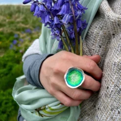 Lunar Bright Dress Ring In Spring Green Enamel -Outlet Jewel Orix Store ERX249 LargeLunarringinspringgreen scaled