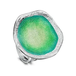 Lunar Bright Dress Ring In Spring Green Enamel