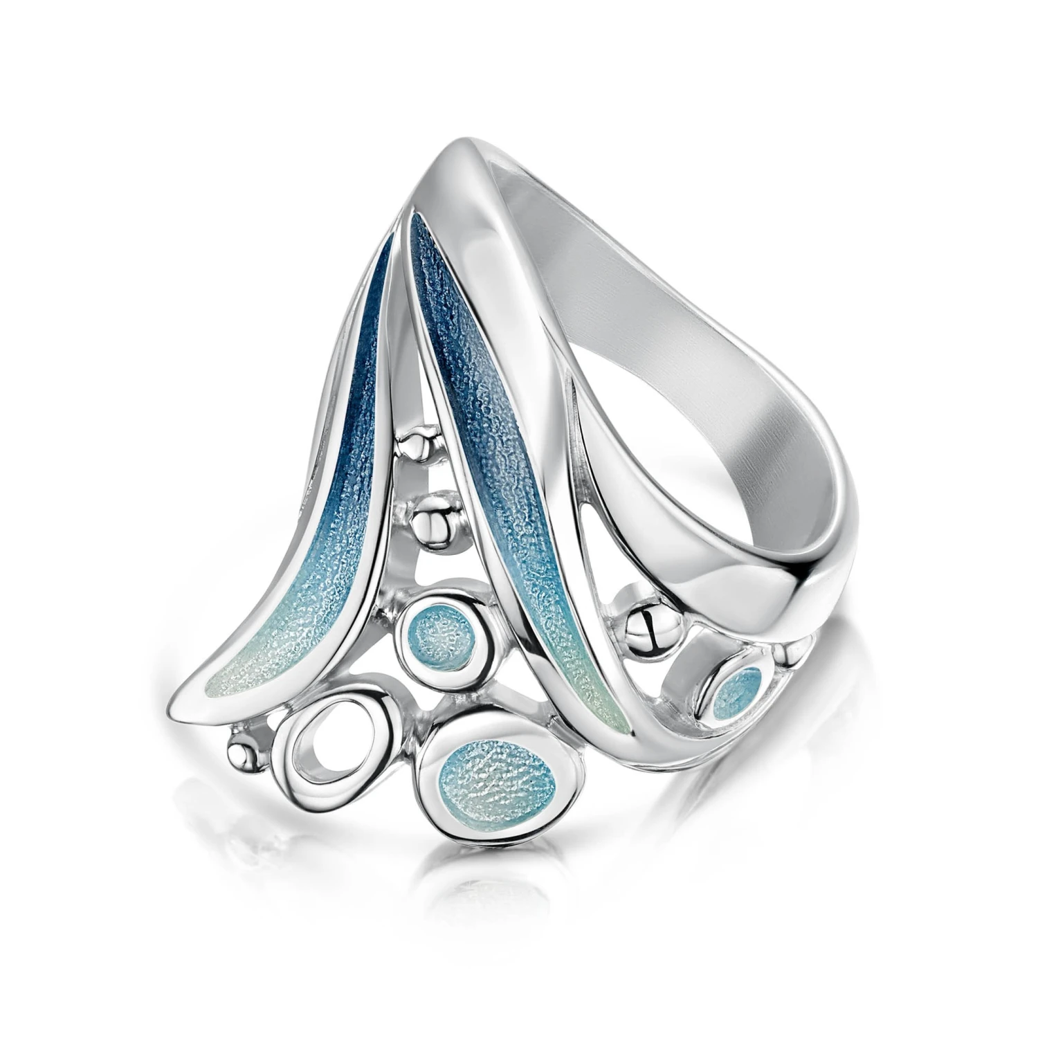 Arctic Stream Large Ring In Arctic Blue Enamel 4 Arctic Stream Large Ring In Arctic Blue Enamel - Image 2