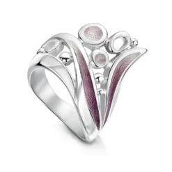 Arctic Stream Large Ring In Champagne Enamel