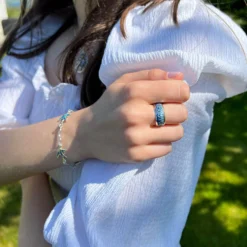 Runic Dress Ring In Skaill Enamel -Outlet Jewel Orix Store ERX34 Runicringmodelledinskaill