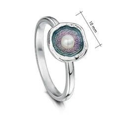 Lunar Pearl Petite Ring In Mill Sands Enamel -Outlet Jewel Orix Store ESR00249 MSAND upright size