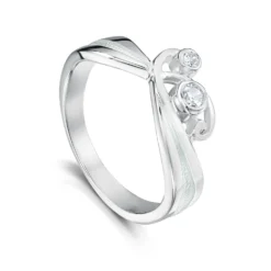 New Wave Cubic Zirconia Duo Ring In Crystal Enamel