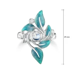 Sterling Silver Rowan Dress Ring In Sage Enamel -Outlet Jewel Orix Store ESRX159 SAGE FACE sizes