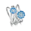Primula Scotica 2-flower Statement CZ Ring In Forget-Me-Not Blue -Outlet Jewel Orix Store ESRXX140 FMNB upright
