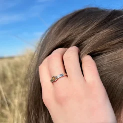 Honeycomb Silver Ring With 4mm Citrine -Outlet Jewel Orix Store HoneybeeHexagonRingwithCitrine