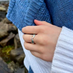 New Wave Dress Ring In Peacock Enamel