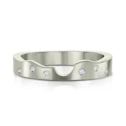 River Ripples Diamond Wedding Band In Platinum (DR089)