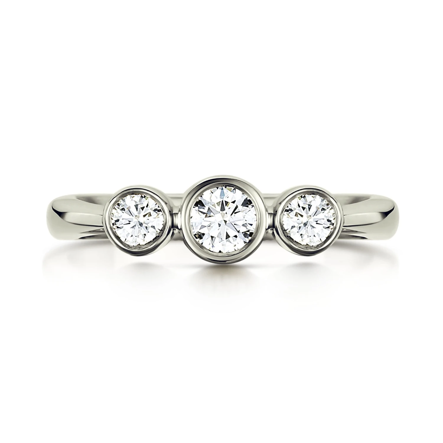 Trilogy Diamond Dress Ring In Platinum 4 Trilogy Diamond Dress Ring In Platinum - Image 2