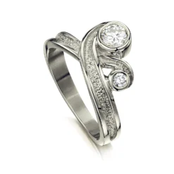 New Wave Double Diamond Dress Ring In Platinum