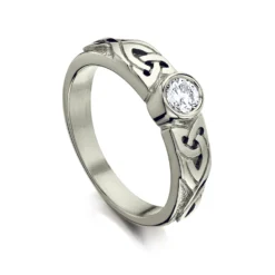Celtic Knotwork Diamond Solitaire Ring In Platinum 8 Celtic Knotwork Diamond Solitaire Ring In Platinum -Outlet Jewel Orix Store PLT DR80 upright
