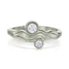 River Ripples Platinum Ring With 3.9mm & 3mm Diamonds