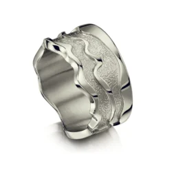 River Ripples Dress Ring In Platinum