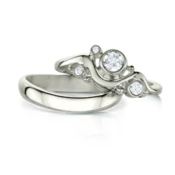 Cosmos Constellation Diamond Ring Set In Platinum