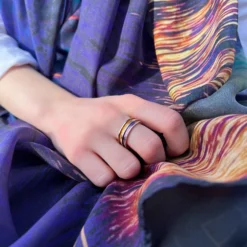 Halo Sterling Silver Ring In Pink Enamel -Outlet Jewel Orix Store Purple OrangeHaloRingStack