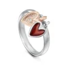 Secret Hearts 2-heart Silver Diamond Ring With 9ct Rose Gold & Red Enamel 2 Secret Hearts 2-heart Silver Diamond Ring With 9ct Rose Gold & Red Enamel -Outlet Jewel Orix Store RS EDR138 RED upright