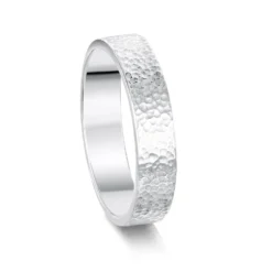 Honeycomb 5mm Textured Ring In Sterling Silver