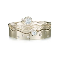 Diamond River Ripples Ring Set In 18ct White Gold
