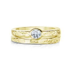 Matrix Diamond Ring Set In 18ct Yellow Gold