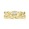 Celtic Twist Solitaire Ring Set In 18ct Yellow Gold -Outlet Jewel Orix Store SET 18Y DR173 R174 face
