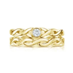 Celtic Twist Solitaire Ring Set In 18ct Yellow Gold