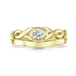 Celtic Twist 0.22ct Diamond Ring Set In 18ct Yellow Gold