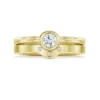 Diamond Arch 0.25ct Solitaire Ring Set In 18ct Yellow Gold -Outlet Jewel Orix Store SET 18Y DR179 DR0179 face