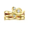 New Wave ‘Fire’ Enamel Diamond Ring Set In 18ct Yellow Gold -Outlet Jewel Orix Store SET 18Y EDR71 FIRE EDR70 FIRE face1