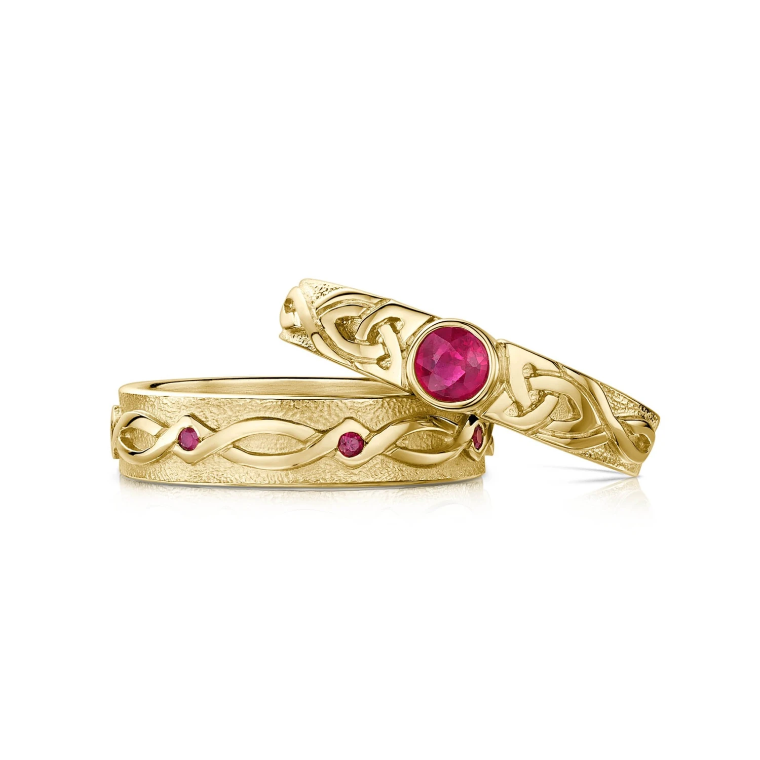 Celtic Knotwork Ruby Ring Set In 18ct Yellow Gold 4 Celtic Knotwork Ruby Ring Set In 18ct Yellow Gold - Image 2