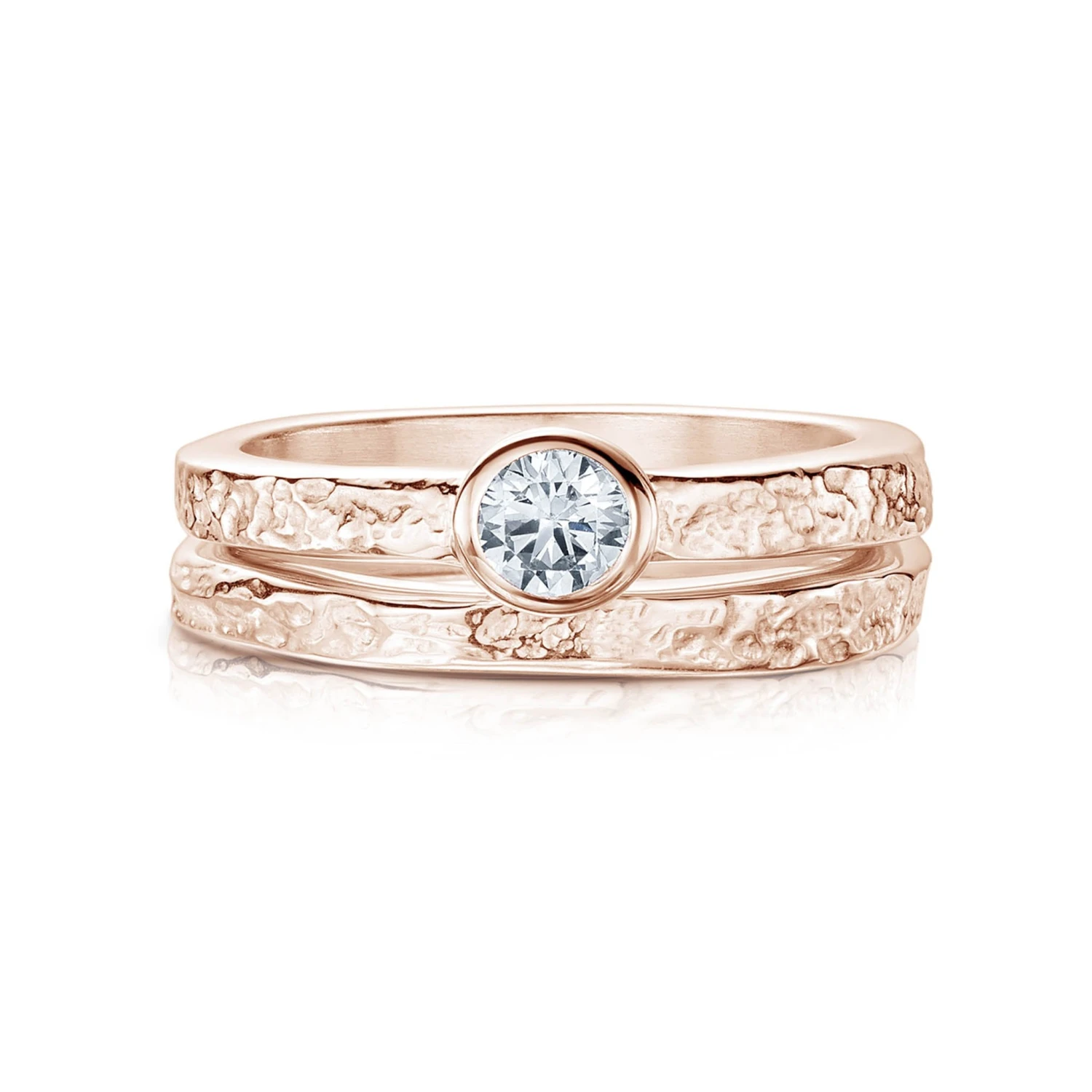 Matrix Diamond Ring Set In 9ct Rose Gold 3 Matrix Diamond Ring Set In 9ct Rose Gold
