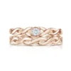 Celtic Twist Solitaire Ring Set In 9ct Rose Gold -Outlet Jewel Orix Store SET 9R DR173 R174 face