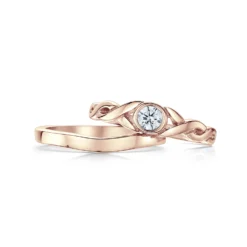 Celtic Twist 0.22ct Diamond Ring Set In 9ct Rose Gold