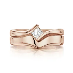 Princess Solitaire 0.25ct Diamond Ring Set In 9ct Rose Gold