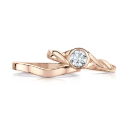 Celtic Twist 0.40ct Diamond Ring Set In 9ct Rose Gold