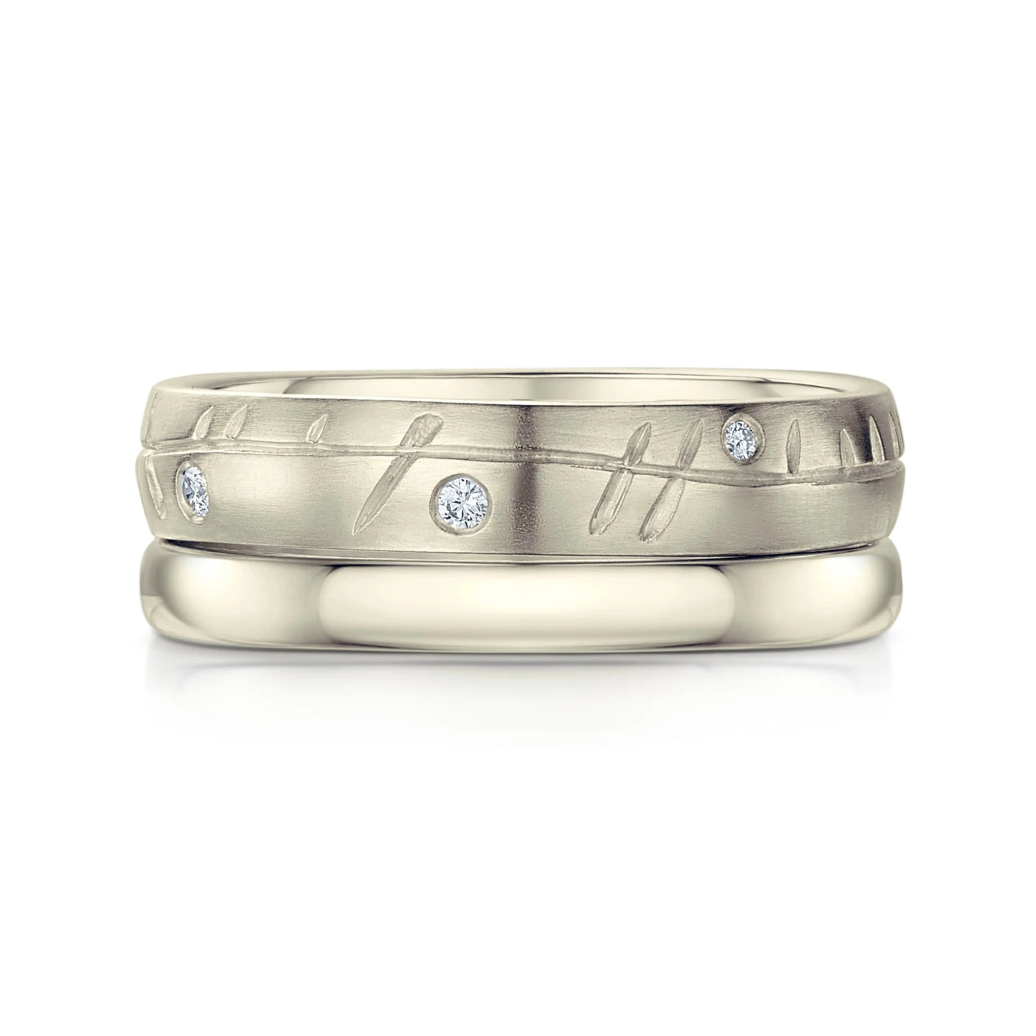 Ogham Ring Set In 9ct White Gold 4 Ogham Ring Set In 9ct White Gold - Image 2