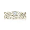Celtic Twist Solitaire Ring Set In 9ct White Gold -Outlet Jewel Orix Store SET 9W DR173 R174 face