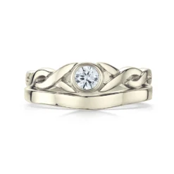 Celtic Twist 0.22ct Diamond Ring Set In 9ct White Gold