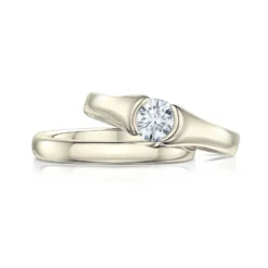 Venus 0.50ct Solitaire Diamond Ring Set In 9ct White Gold -Outlet Jewel Orix Store SET 9W DR212 R3MOC face2