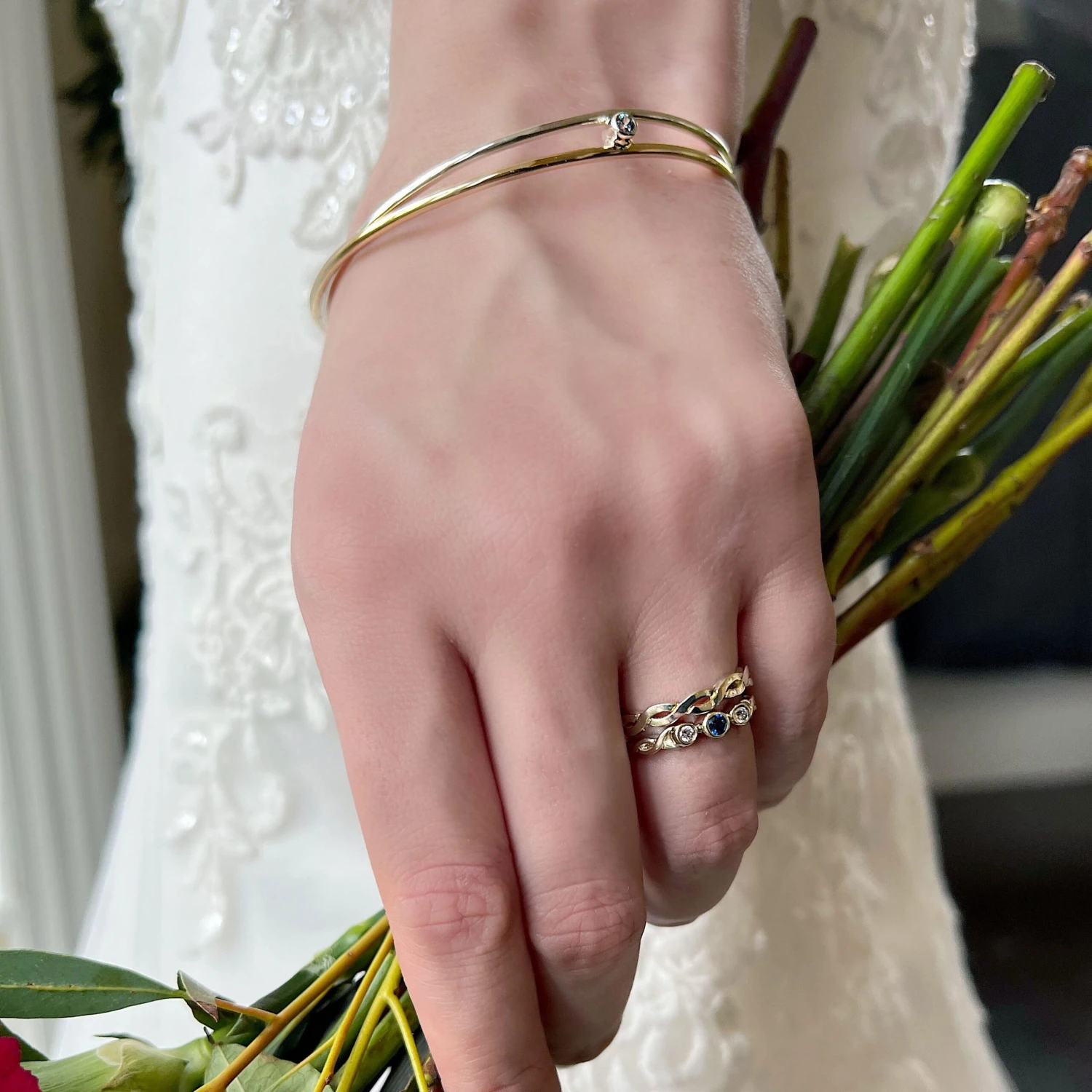 Celtic Trilogy Sapphire & Diamond Ring Set In 9ct White Gold 7 Celtic Trilogy Sapphire & Diamond Ring Set In 9ct White Gold - Image 5