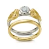 Dove Solitaire Ring Set In 9ct White & Yellow Gold